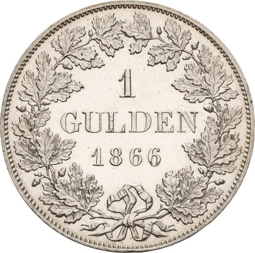 Rewers monety - 1 gulden 1866 - cena srebrnej monety - Bawaria, Ludwik II