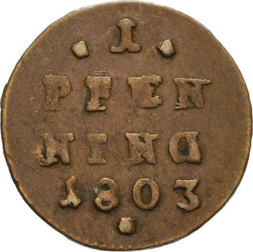 Reverso 1 Pfennig 1803 - valor de la moneda  - Baviera, Maximilian I