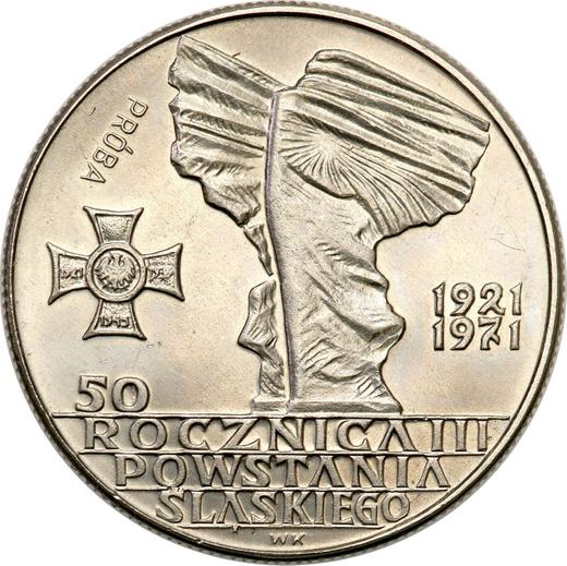 Rewers monety - PRÓBA 10 złotych 1971 MW WK "50 rocznica III Powstania Śląskiego" Nikiel - cena  monety - Polska, PRL
