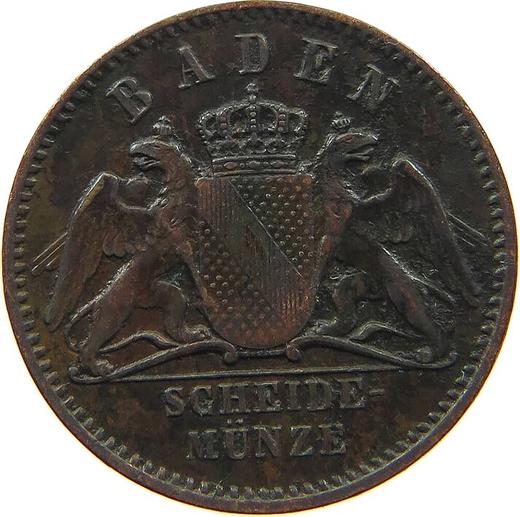 Аверс монеты - 1/2 крейцера 1871 года - цена  монеты - Баден, Фридрих I
