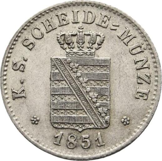 Anverso 2 nuevos groszy 1851 F - valor de la moneda de plata - Sajonia, Federico Augusto II