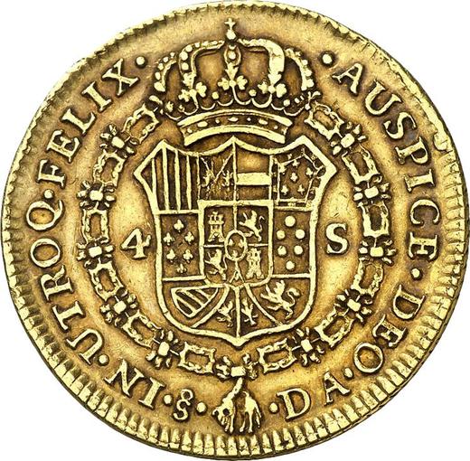 Revers 4 Escudos 1798 So DA - Goldmünze Wert - Chile, Karl IV