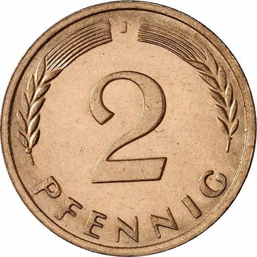 Аверс монеты - 2 пфеннига 1970 года J - цена  монеты - Германия, ФРГ