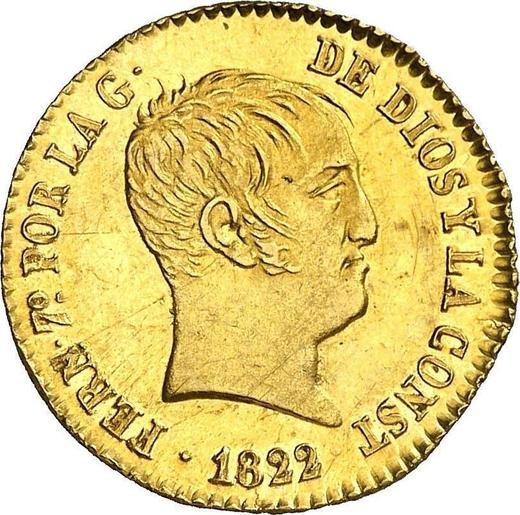 Аверс монеты - 80 реалов 1822 года B SP - цена золотой монеты - Испания, Фердинанд VII