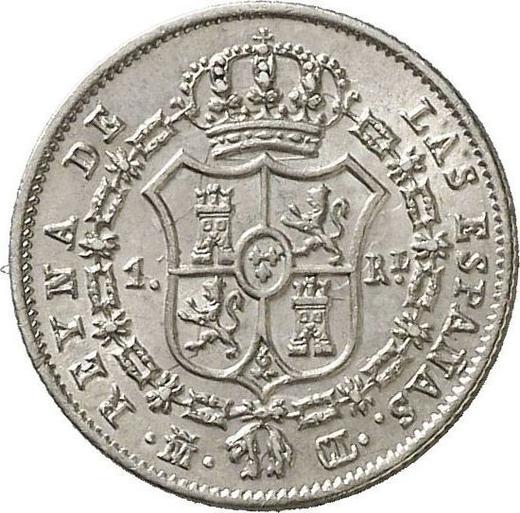 Rewers monety - 1 real 1839 M CL - cena srebrnej monety - Hiszpania, Izabela II