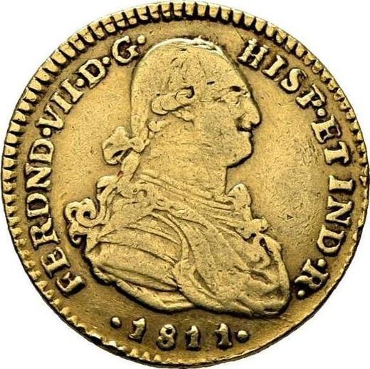 Awers monety - 2 escudo 1811 NR JF - cena złotej monety - Kolumbia, Ferdynand VII