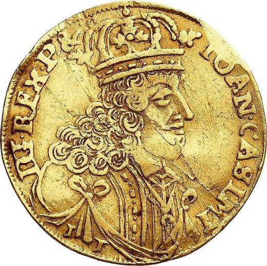 Аверс монеты - 2 дуката 1657 года IT IC - цена золотой монеты - Польша, Ян II Казимир