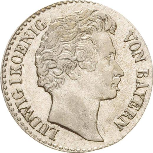Аверс монеты - 3 крейцера 1833 года - цена серебряной монеты - Бавария, Людвиг I