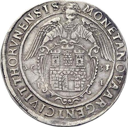 Reverso Tálero 1635 II "Toruń" - valor de la moneda de plata - Polonia, Vladislao IV