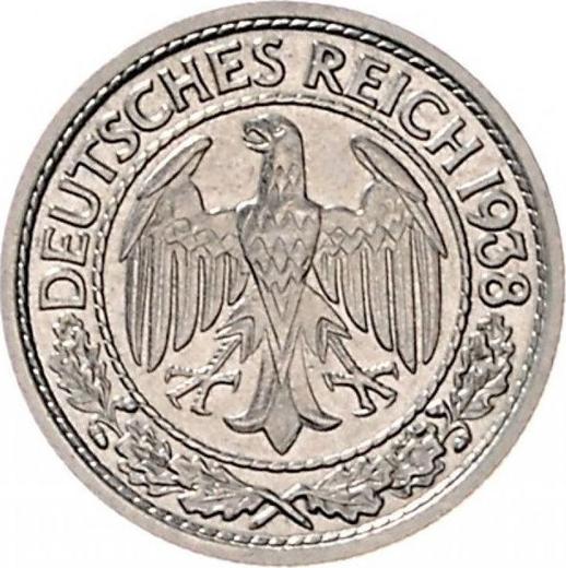 Obverse 50 Reichspfennig 1938 J - Germany, Weimar Republic