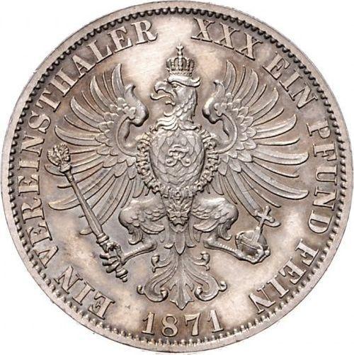 Rewers monety - Talar 1871 B - cena srebrnej monety - Prusy, Wilhelm I