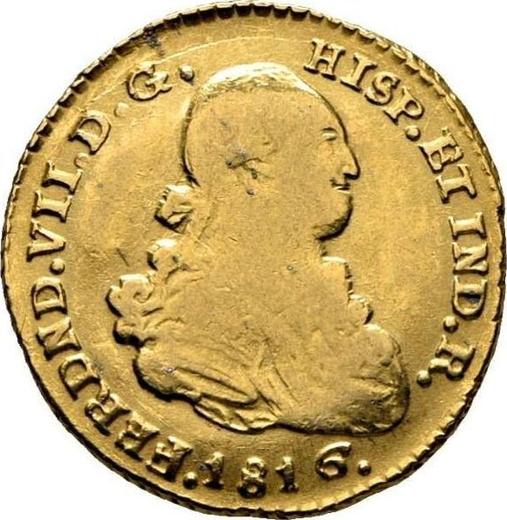Аверс монеты - 1 эскудо 1816 года P JF - цена золотой монеты - Колумбия, Фердинанд VII