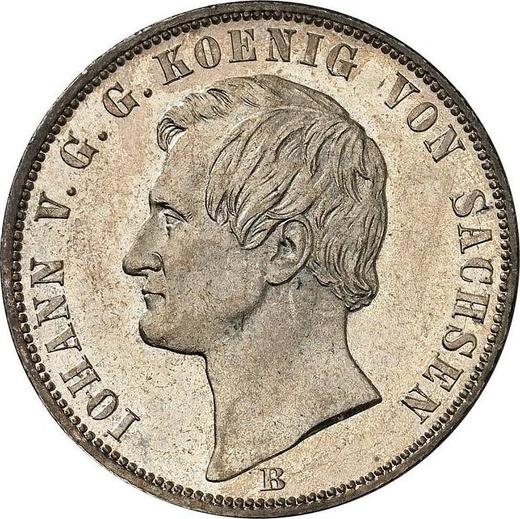 Awers monety - Talar 1866 B - cena srebrnej monety - Saksonia-Albertyna, Jan