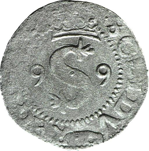 Аверс монеты - Шеляг 1599 года "Всховский монетный двор" - цена серебряной монеты - Польша, Сигизмунд III Ваза