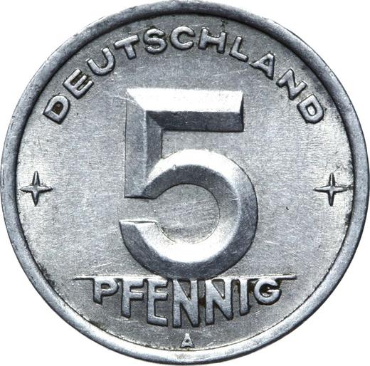 Аверс монеты - 5 пфеннигов 1948 года A - цена  монеты - Германия, ГДР