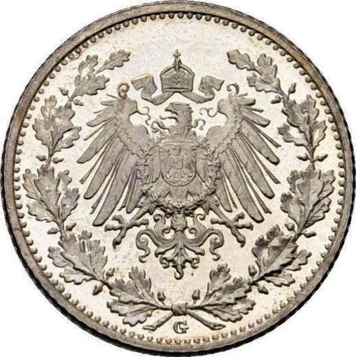 Rewers monety - 1/2 marki 1906 G "Typ 1905-1919" - cena srebrnej monety - Niemcy, Cesarstwo Niemieckie
