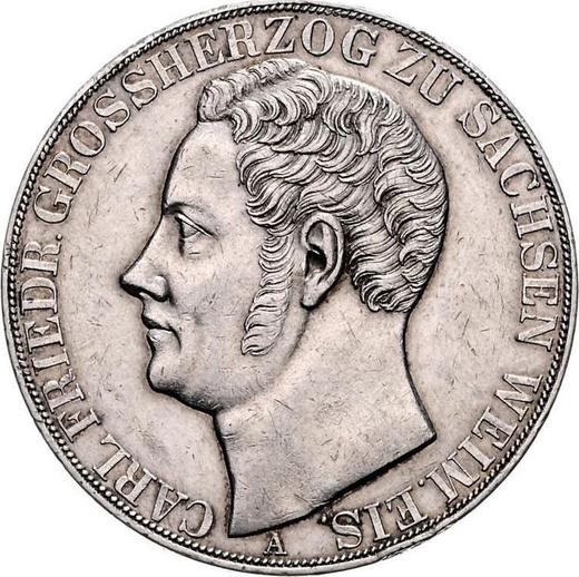 Awers monety - Dwutalar 1840 A - cena srebrnej monety - Saksonia-Weimar-Eisenach, Karol Fryderyk