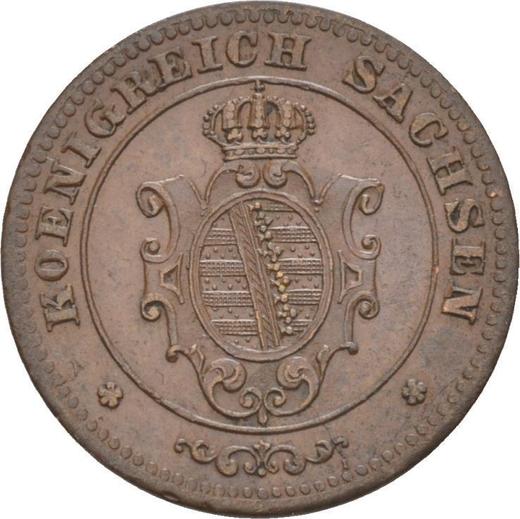 Аверс монеты - 1 пфенниг 1862 года B - цена  монеты - Саксония-Альбертина, Иоганн