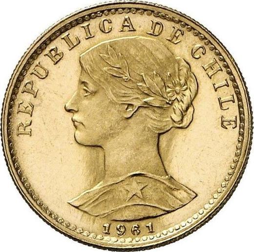 Аверс монеты - 20 песо 1961 года So - цена золотой монеты - Чили, Республика