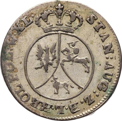 Awers monety - 10 groszy 1788 EB - cena srebrnej monety - Polska, Stanisław II August