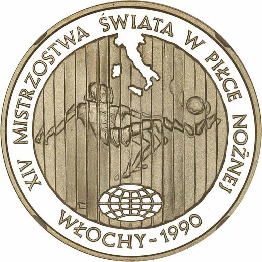 Reverso 20000 eslotis 1989 MW ET "Copa Mundial de Fútbol de 1990" Futbolista Plata - valor de la moneda de plata - Polonia, República Popular