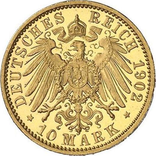 Reverso 10 marcos 1902 A "Prusia" - valor de la moneda de oro - Alemania, Imperio alemán