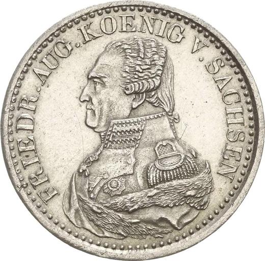 Аверс монеты - 1/6 талера 1825 года G.S. - цена серебряной монеты - Саксония-Альбертина, Фридрих Август I
