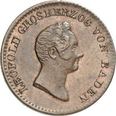 Anverso Medio kreuzer 1834 - valor de la moneda  - Baden, Leopoldo I de Baden