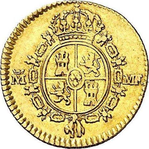Реверс монеты - 1/2 эскудо 1790 года M MF - цена золотой монеты - Испания, Карл IV