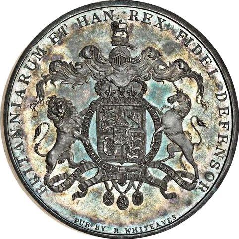 Реверс монеты - Пробная 1 крона MDCCCXX (1820) года - цена серебряной монеты - Великобритания, Георг IV