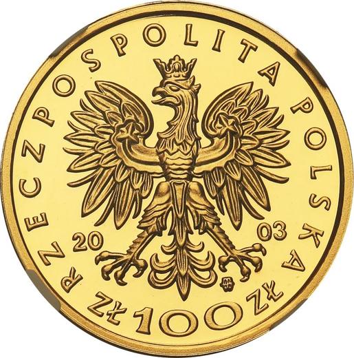 Anverso 100 eslotis 2003 MW ET "Stanisław Leszczyński" - valor de la moneda de oro - Polonia, República moderna