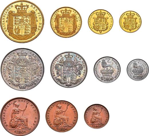 Реверс монеты - Набор монет 1826 года - цена  монеты - Великобритания, Георг IV