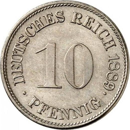 Anverso 10 Pfennige 1889 F "Tipo 1873-1889" - valor de la moneda  - Alemania, Imperio alemán