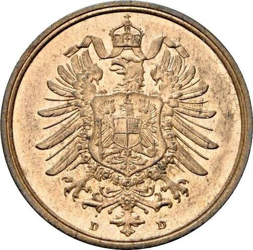 Реверс монеты - 2 пфеннига 1873 года D "Тип 1873-1877" - цена  монеты - Германия, Германская Империя