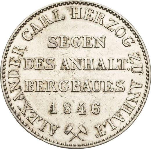 Reverso Tálero 1846 A - valor de la moneda de plata - Anhalt-Bernburg, Alejandro Carlos