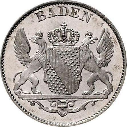 Аверс монеты - 6 крейцеров 1840 года - цена серебряной монеты - Баден, Леопольд