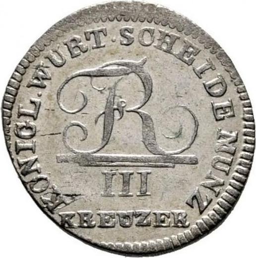 Anverso 3 kreuzers 1806 - valor de la moneda de plata - Wurtemberg, Federico I