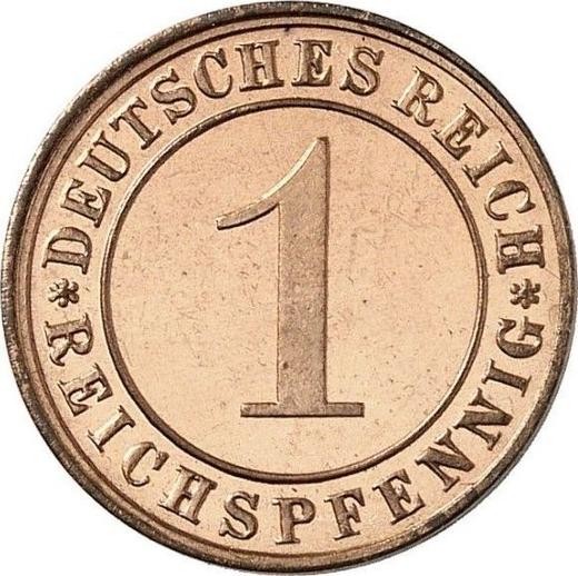 Аверс монеты - 1 рейхспфенниг 1924 года E - цена  монеты - Германия, Bеймарская республика