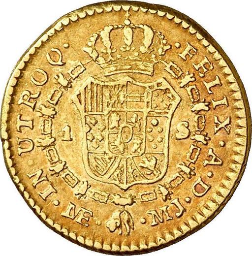 Reverse 1 Escudo 1777 MJ - Gold Coin Value - Peru, Charles III