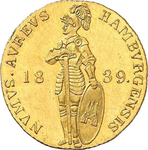 Аверс монеты - Дукат 1839 года - цена  монеты - Гамбург, Вольный город