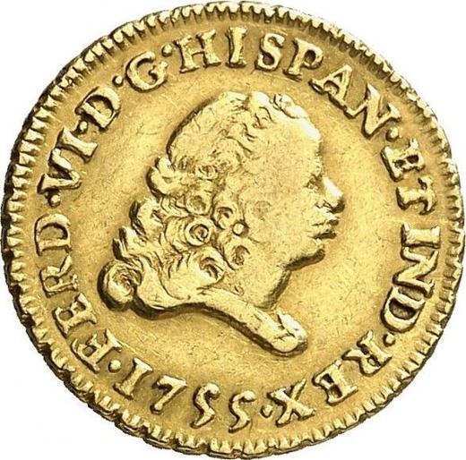 Аверс монеты - 1 эскудо 1755 года Mo MM - цена золотой монеты - Мексика, Фердинанд VI