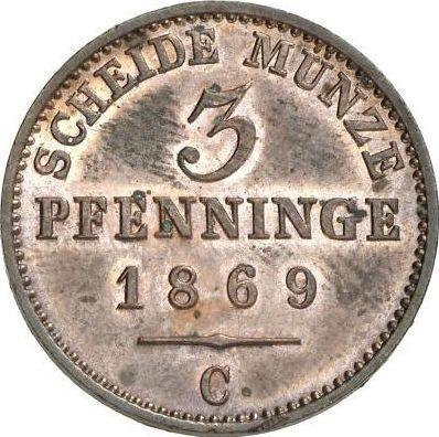 Reverso 3 Pfennige 1869 C - valor de la moneda  - Prusia, Guillermo I
