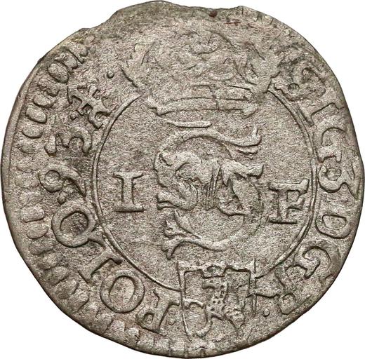 Аверс монеты - Шеляг 1593 года IF "Олькушский монетный двор" - цена серебряной монеты - Польша, Сигизмунд III Ваза
