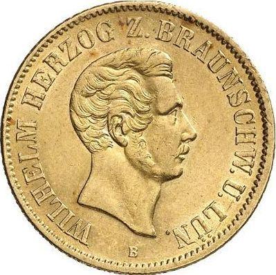 Аверс монеты - 10 талеров 1853 года B - цена золотой монеты - Брауншвейг-Вольфенбюттель, Вильгельм