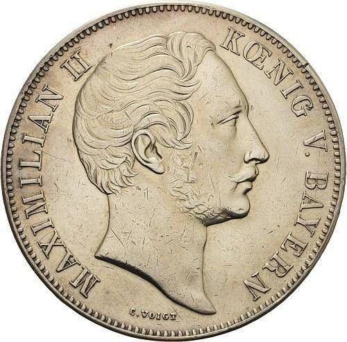 Avers Doppeltaler 1853 - Silbermünze Wert - Bayern, Maximilian II