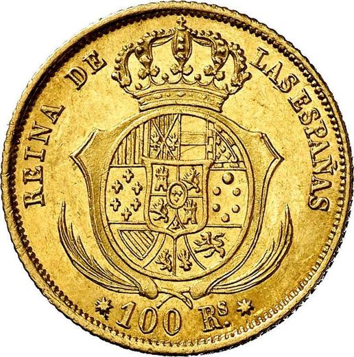 Reverso 100 reales 1852 Estrellas de siete puntas - valor de la moneda de oro - España, Isabel II