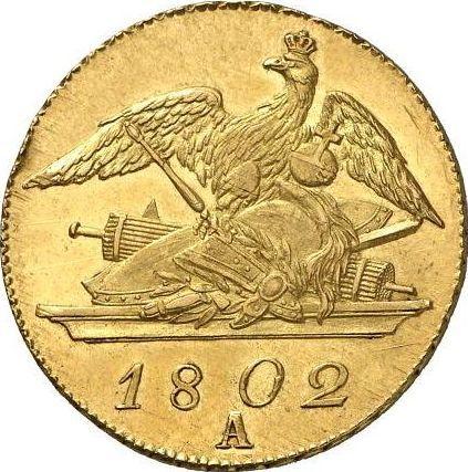 Rewers monety - Podwójny Friedrichs d'or 1802 A - cena złotej monety - Prusy, Fryderyk Wilhelm III
