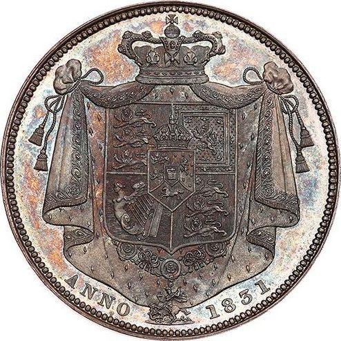 Reverso Media corona 1831 WW Canto liso - valor de la moneda de plata - Gran Bretaña, Guillermo IV