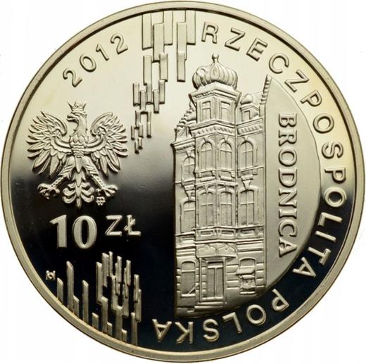 Аверс монеты - 10 злотых 2012 года MW KK "150 лет банковскому сотрудничеству Польши" - цена серебряной монеты - Польша, III Республика после деноминации