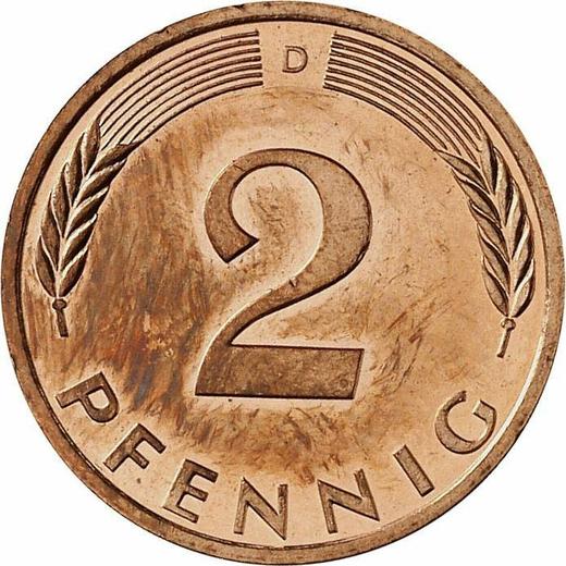 Аверс монеты - 2 пфеннига 1997 года D - цена  монеты - Германия, ФРГ